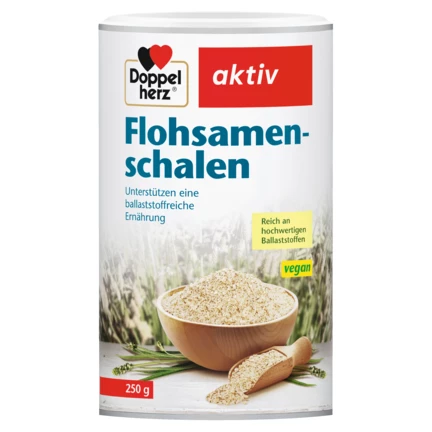 Doppelherz aktiv Flohsamenschalen Frontansicht