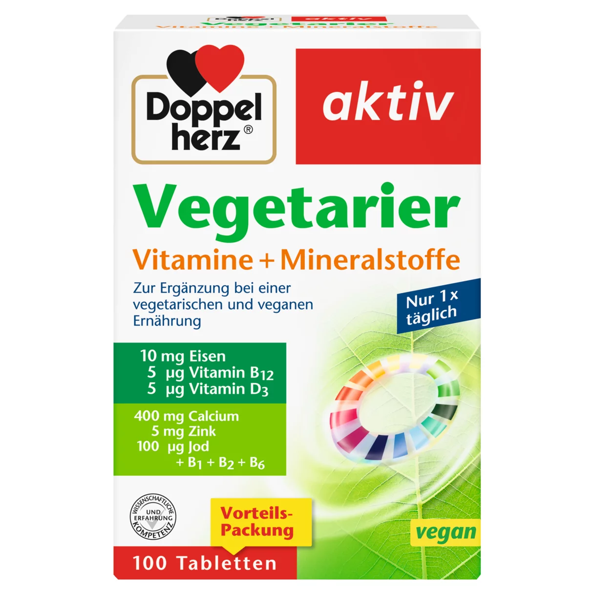 Doppelherz aktiv Vegetarier Vitamine + Mineralstoffe Frontansicht