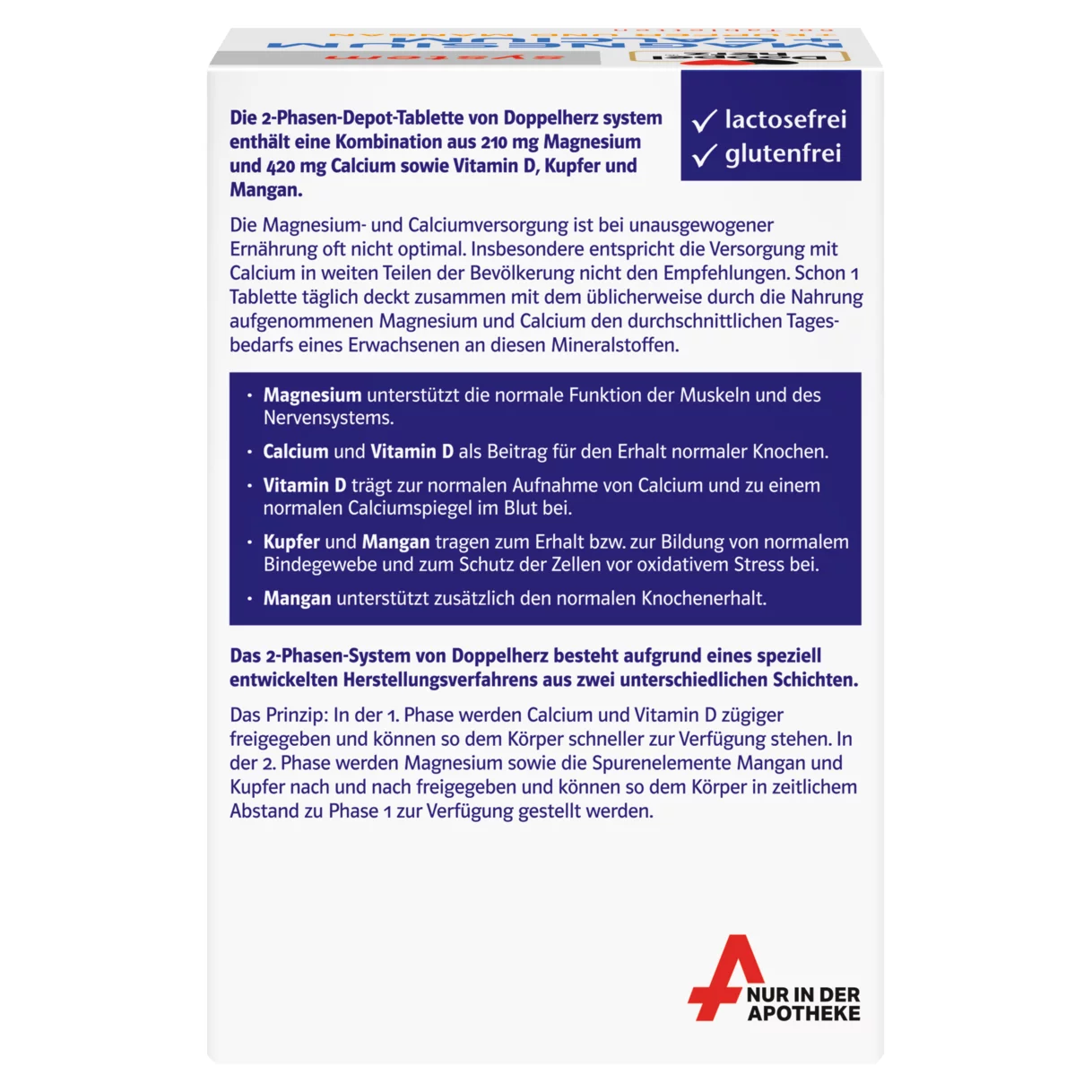 Doppelherz system MAGNESIUM + CALCIUM DEPOT Rückansicht