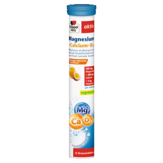Doppelherz aktiv Magnesium + Calcium + D3 Brausetabletten Frontansicht