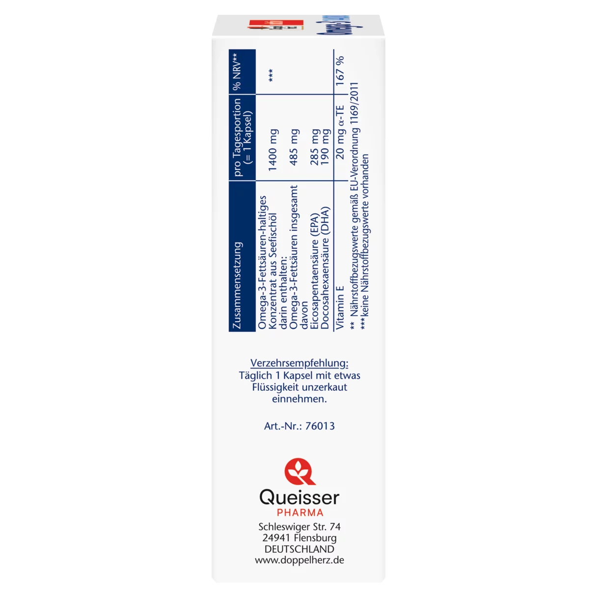 Doppelherz aktiv Omega-3 1400 Seitenansicht links