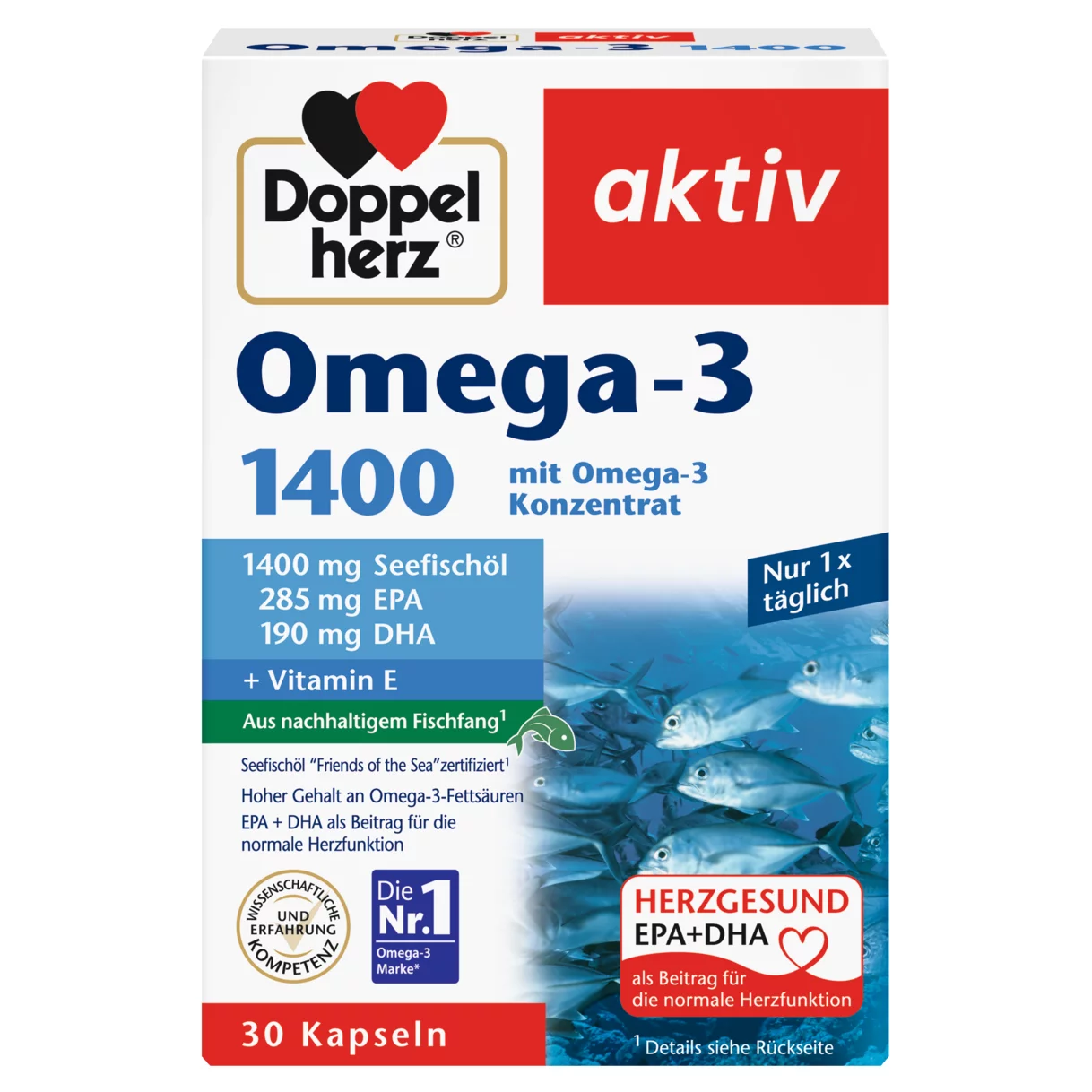 Doppelherz aktiv Omega-3 1400 Frontansicht