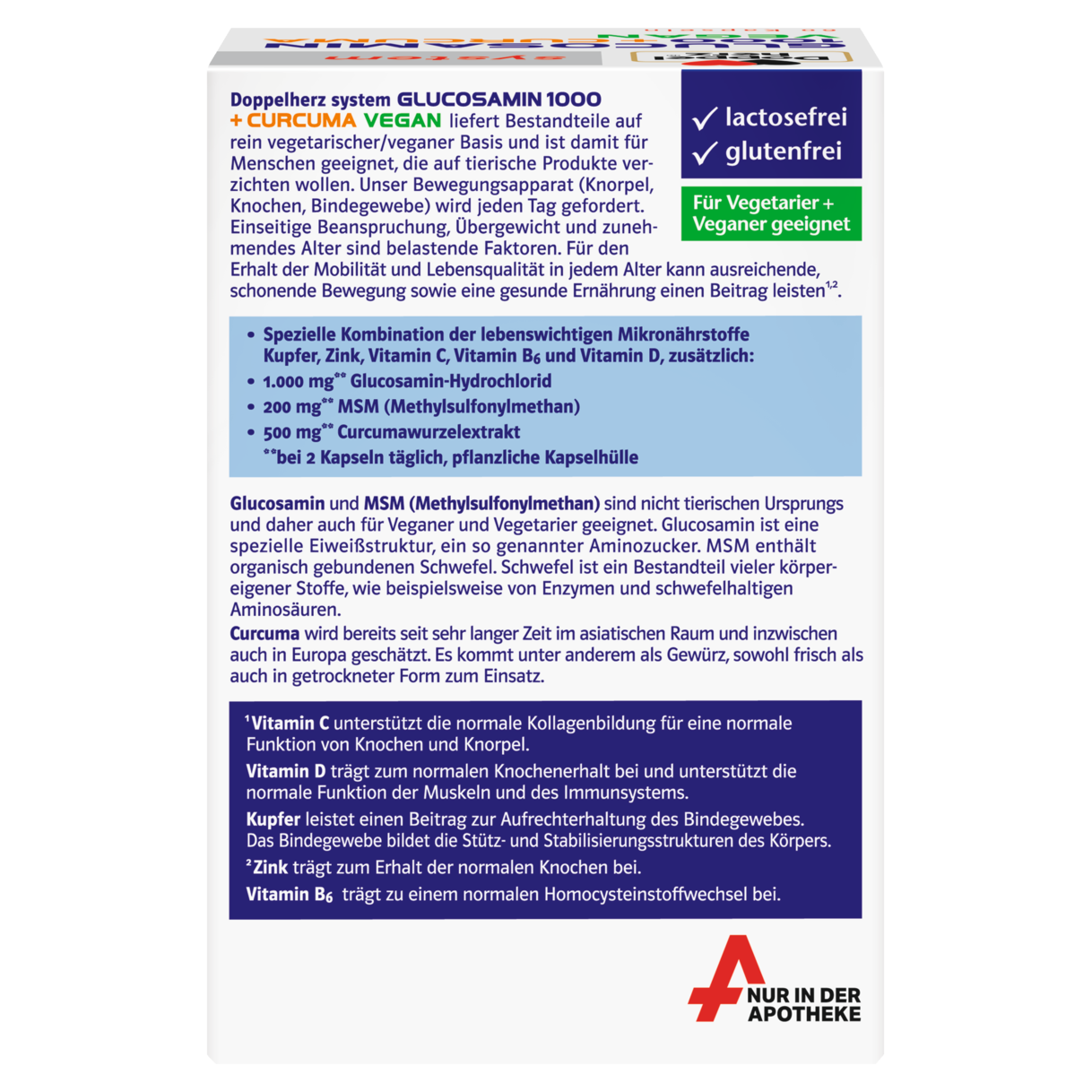 GLUCOSAMIN 1000 + CURCUMA VEGAN