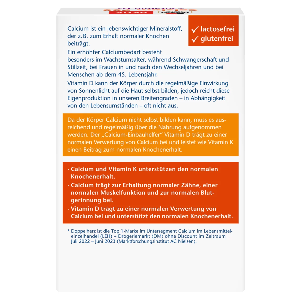 Doppelherz aktiv Calcium 700  Rückansicht