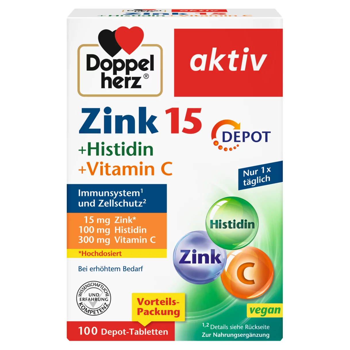 Doppelherz aktiv Zink 15 Frontansicht