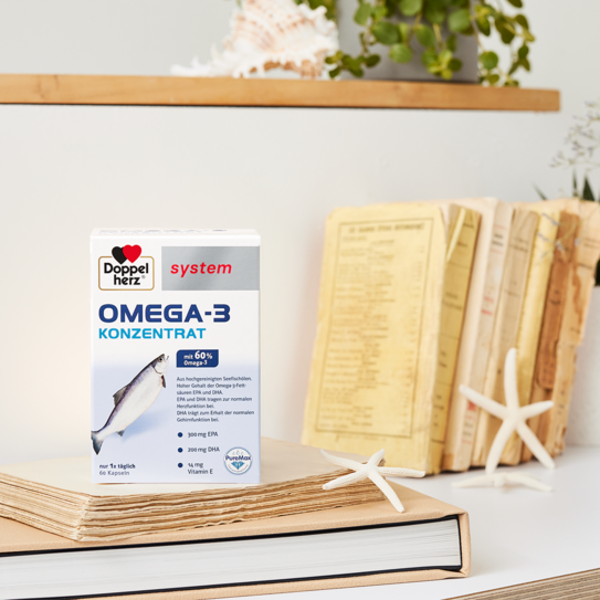 Dopperlherz system omega-3-konzentrat auf einem Regal