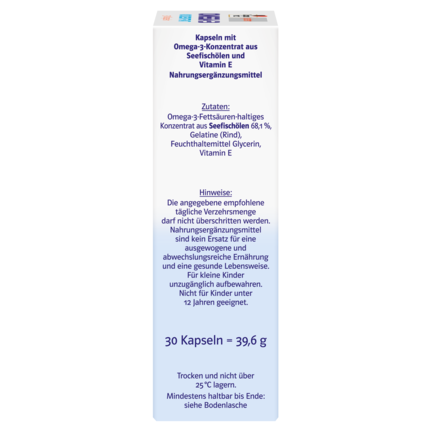 Abbildung der Produktverpackung Doppelherz system OMEGA-3 KONZENTRAT Seitenansicht rechts