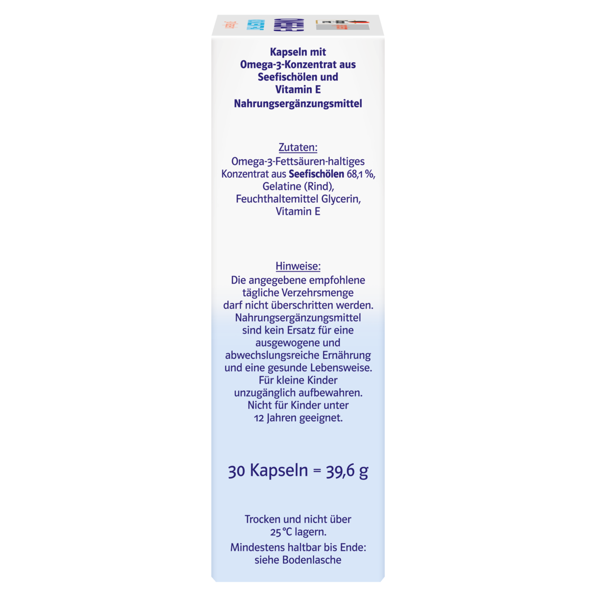 Abbildung der Produktverpackung Doppelherz system OMEGA-3 KONZENTRAT Seitenansicht rechts