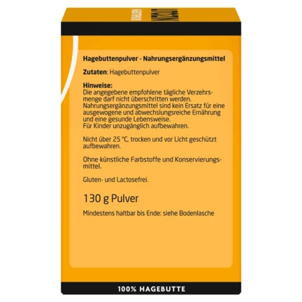 Hagebuttenpulver Seitenansicht rechts