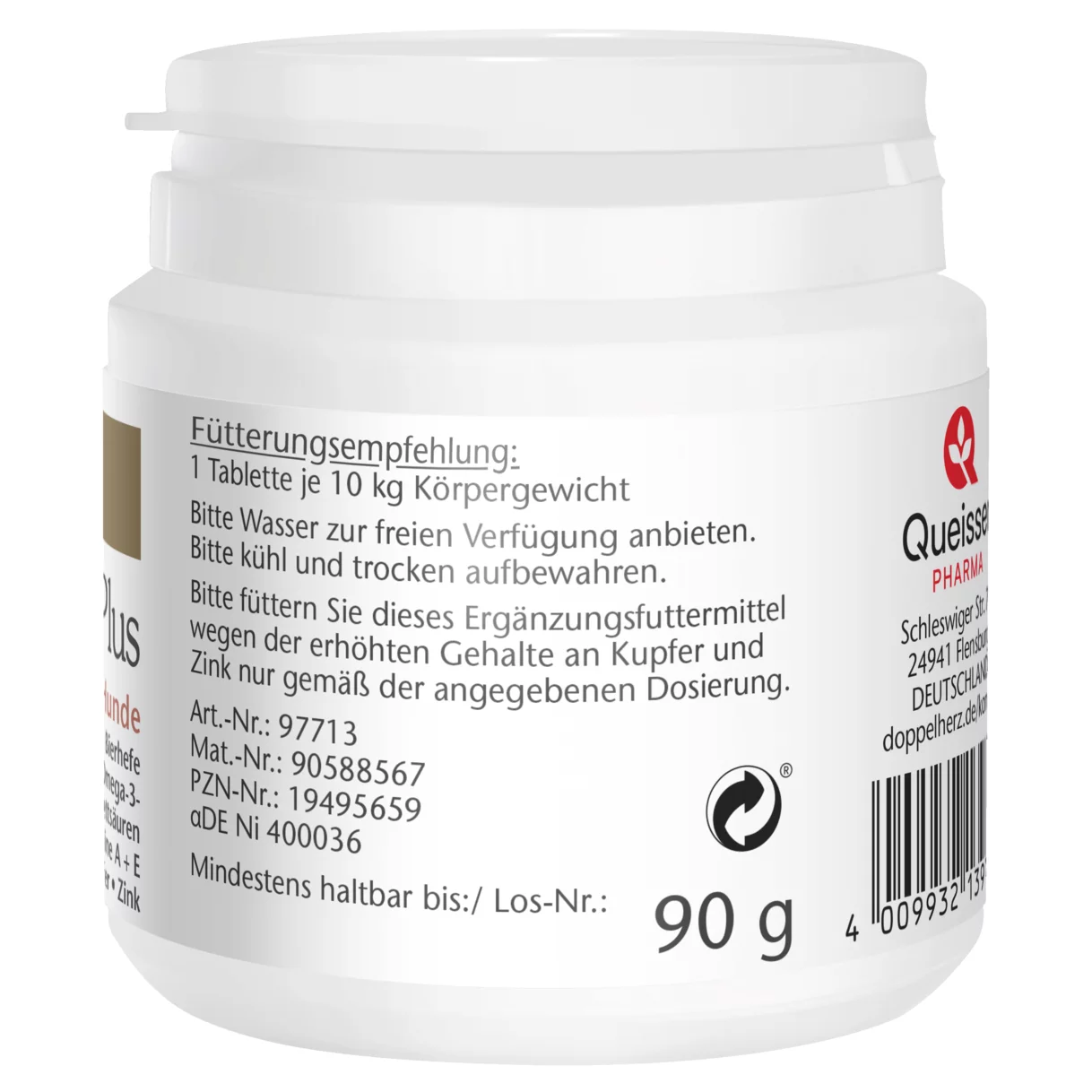 Doppelherz für Tiere Biotin Plus für Hunde Seitenansicht rechts