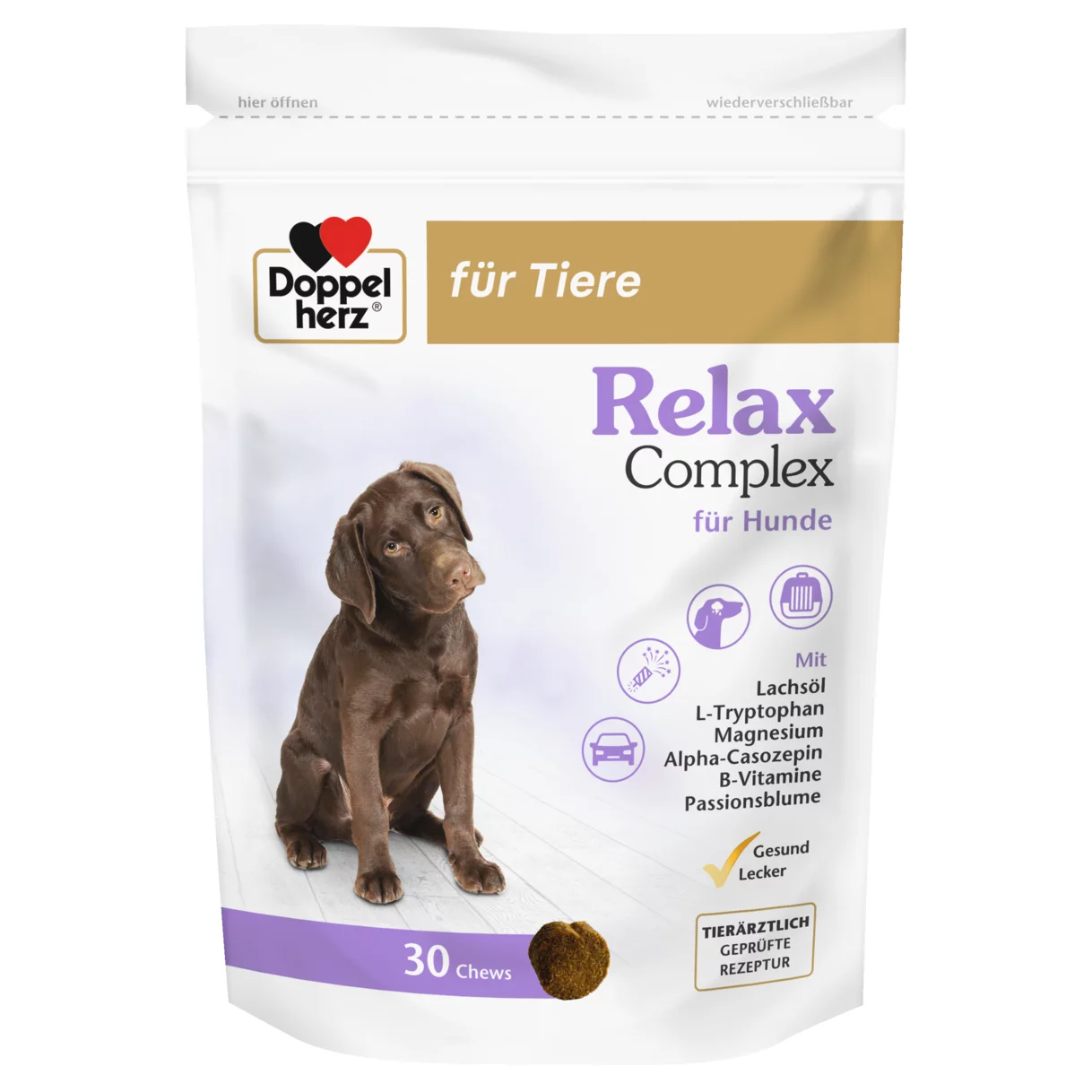 Doppelherz für Tiere Relax Complex für Hunde Frontansicht