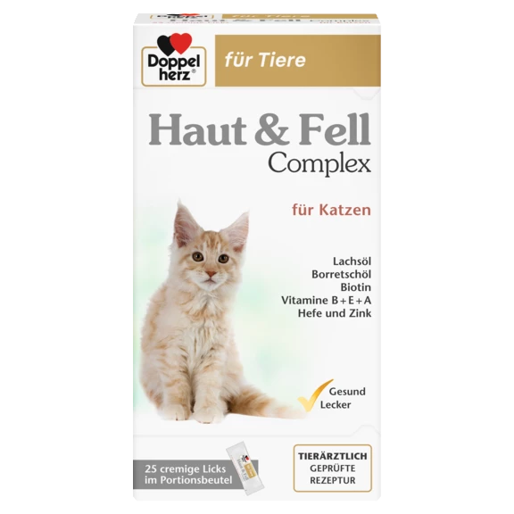 Doppelherz für Tiere Haut & Fell Complex für Katzen Frontansicht