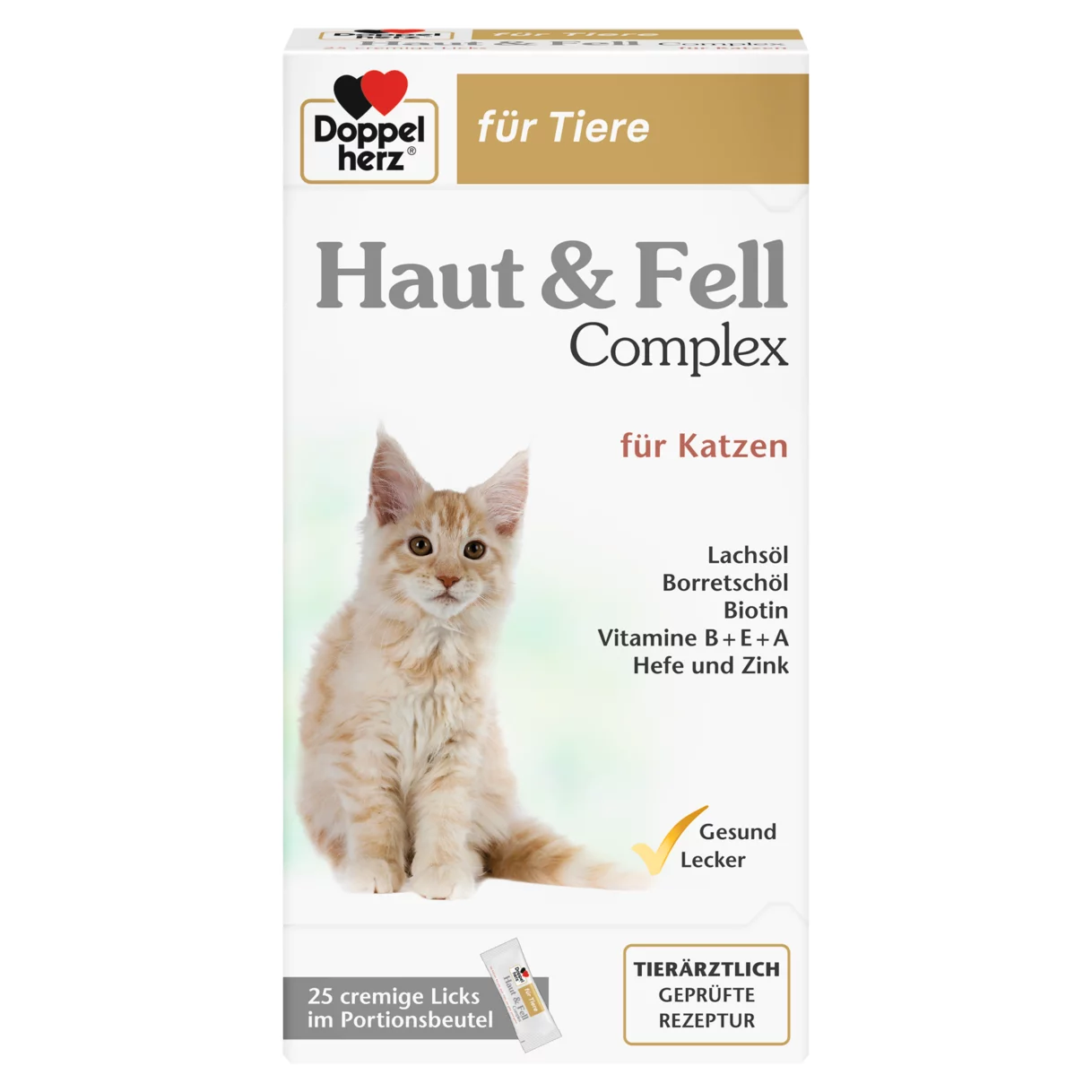 Doppelherz für Tiere Haut & Fell Complex für Katzen Frontansicht